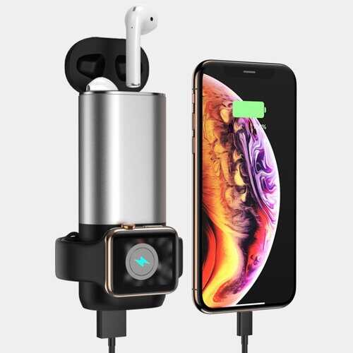 Porta 3 in 1 Wireless Charger For Apple Watch And Airpods Plus Phone - Color: GRAY