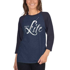 Womens Sport Tees, Inspire Life Graphic Text Style Raglan Shirt