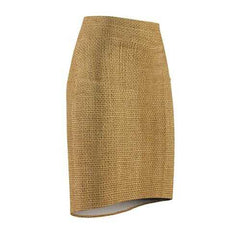 Womens Skirts, Sandy Brown Sackcloth Style Pencil Skirt