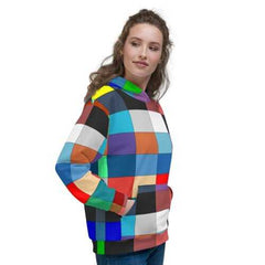 Womens Hoodies, Multicolor Block Style Hooded Shirt