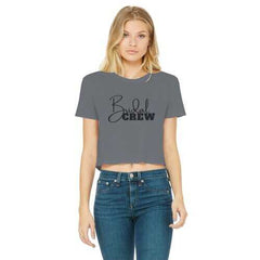 Bridal Crew Graphic Women's Classic Cropped Raw Edge T-Shirt