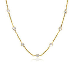 14k Yellow Gold CZ By the Yard Long Links, size 16''