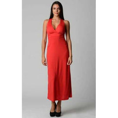 Women's Halter Maxi Dress with Cross Back Straps