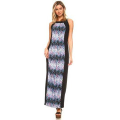 Women's Sleeveless Color Block Maxi Dress