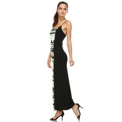 Women's Printed Contrast Maxi Tank Dress