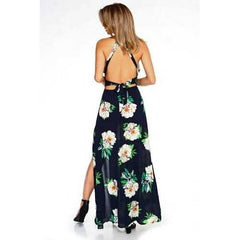 Women's Floral Sleeveless Slit Maxi Dress
