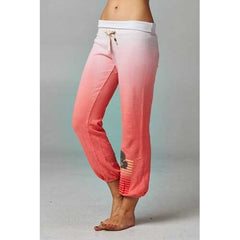 Women's Fold-over Waistband French Terry Dip Dye Screened Sweatpants