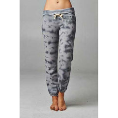 Women's Printed Tie Dye Foldover Waistband French Terry Sweatpants