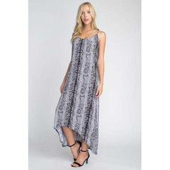 Women's Snakeskin Print Maxi Tank Dress