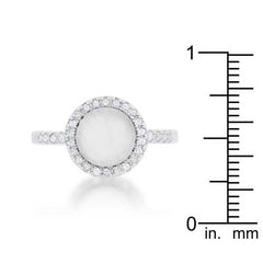 Patricia 0.3ct CZ White Cat's Eye Rhodium Classic Ring